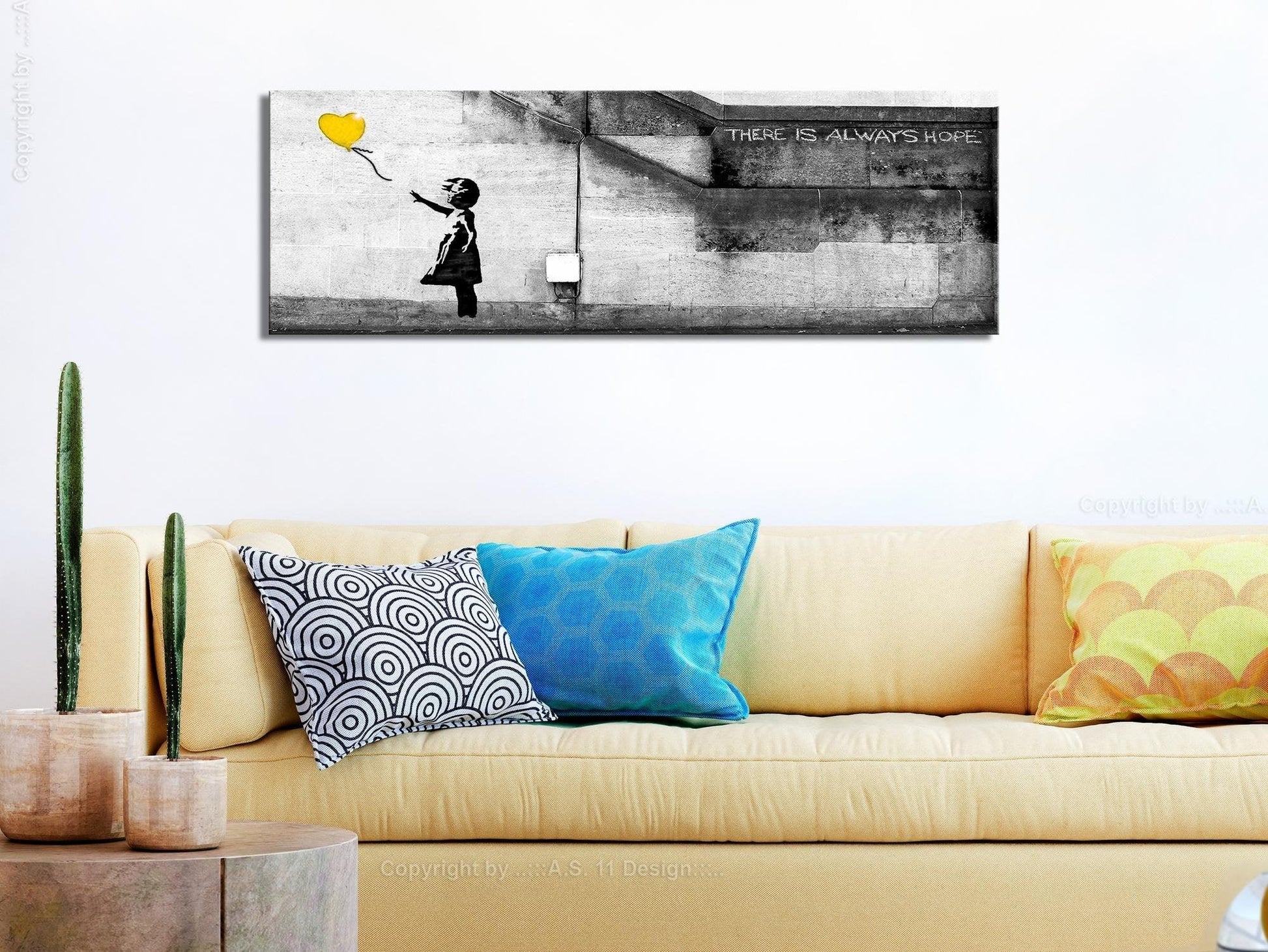Canvas Print - There is Always Hope (1 Part) Narrow Yellow - www.trendingbestsellers.com