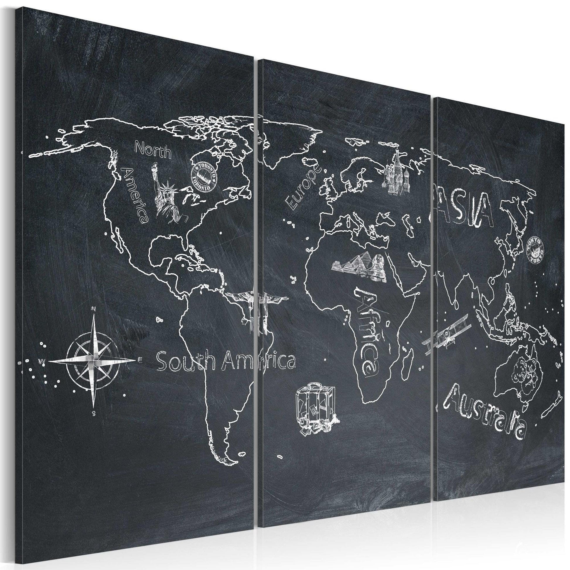 Canvas Print - Travel broadens the mind - triptych - www.trendingbestsellers.com