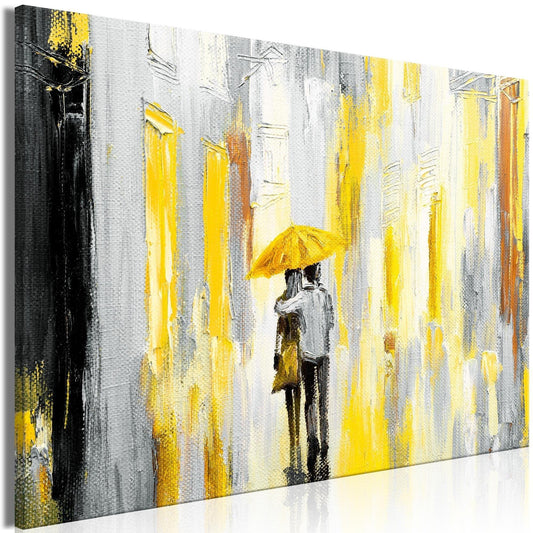 Canvas Print - Umbrella in Love (1 Part) Wide Yellow - www.trendingbestsellers.com