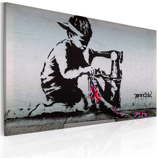 Canvas Print - Union Jack Kid (Banksy) - www.trendingbestsellers.com