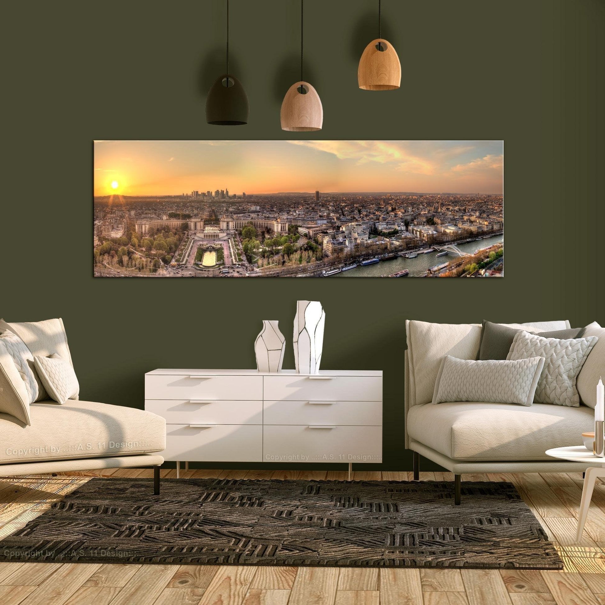 Canvas Print - View from Eiffel Tower (1 Part) Narrow - www.trendingbestsellers.com