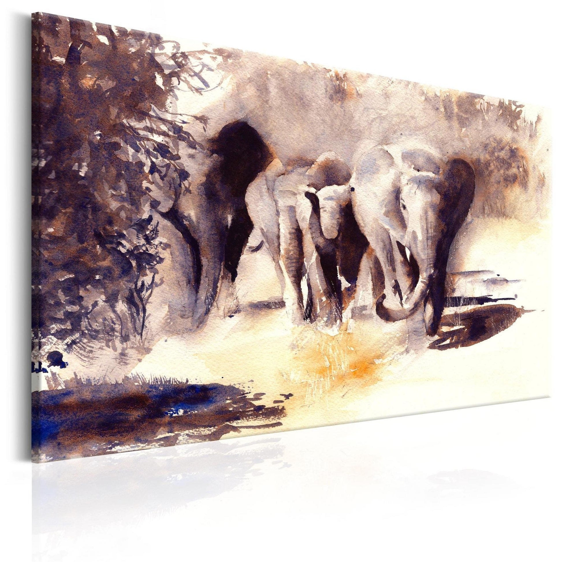 Canvas Print - Watercolour Elephants - www.trendingbestsellers.com