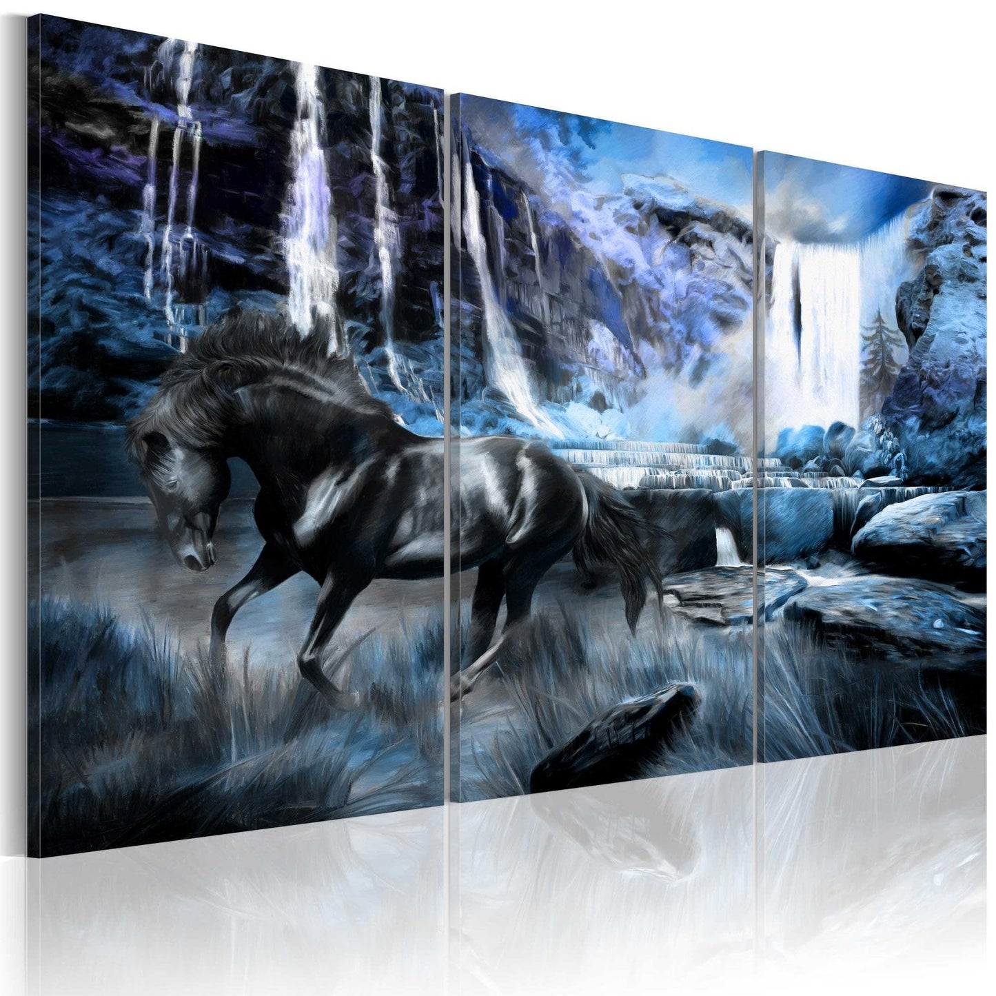 Canvas Print - Waterfall in colour of sapphire - www.trendingbestsellers.com