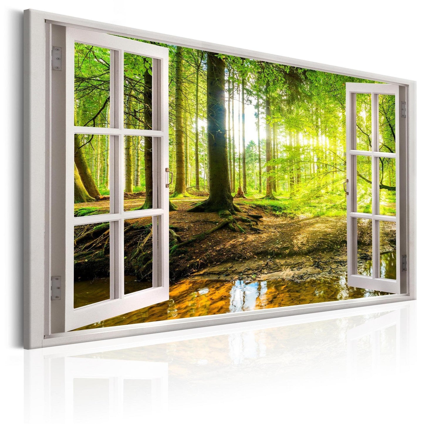 Canvas Print - Window: View on Forest - www.trendingbestsellers.com