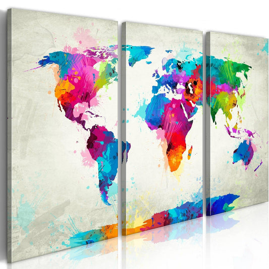 Canvas Print - World Map: An Explosion of Colors - www.trendingbestsellers.com