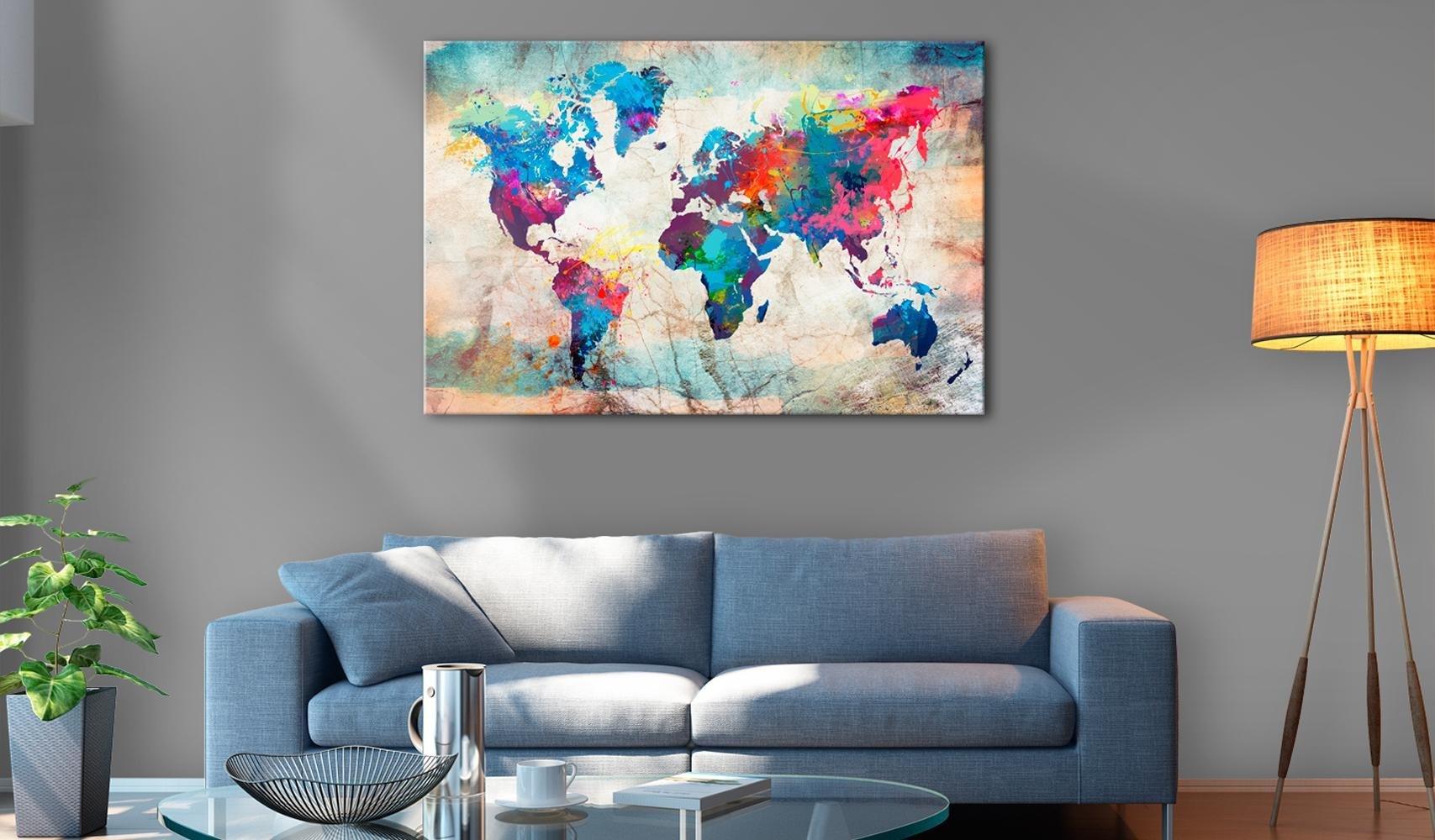 Canvas Print - World Map: Colourful Madness - www.trendingbestsellers.com