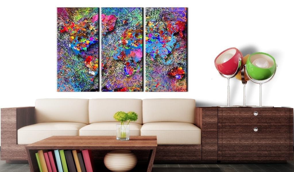 Canvas Print - World Map: Colourful Whirl - www.trendingbestsellers.com