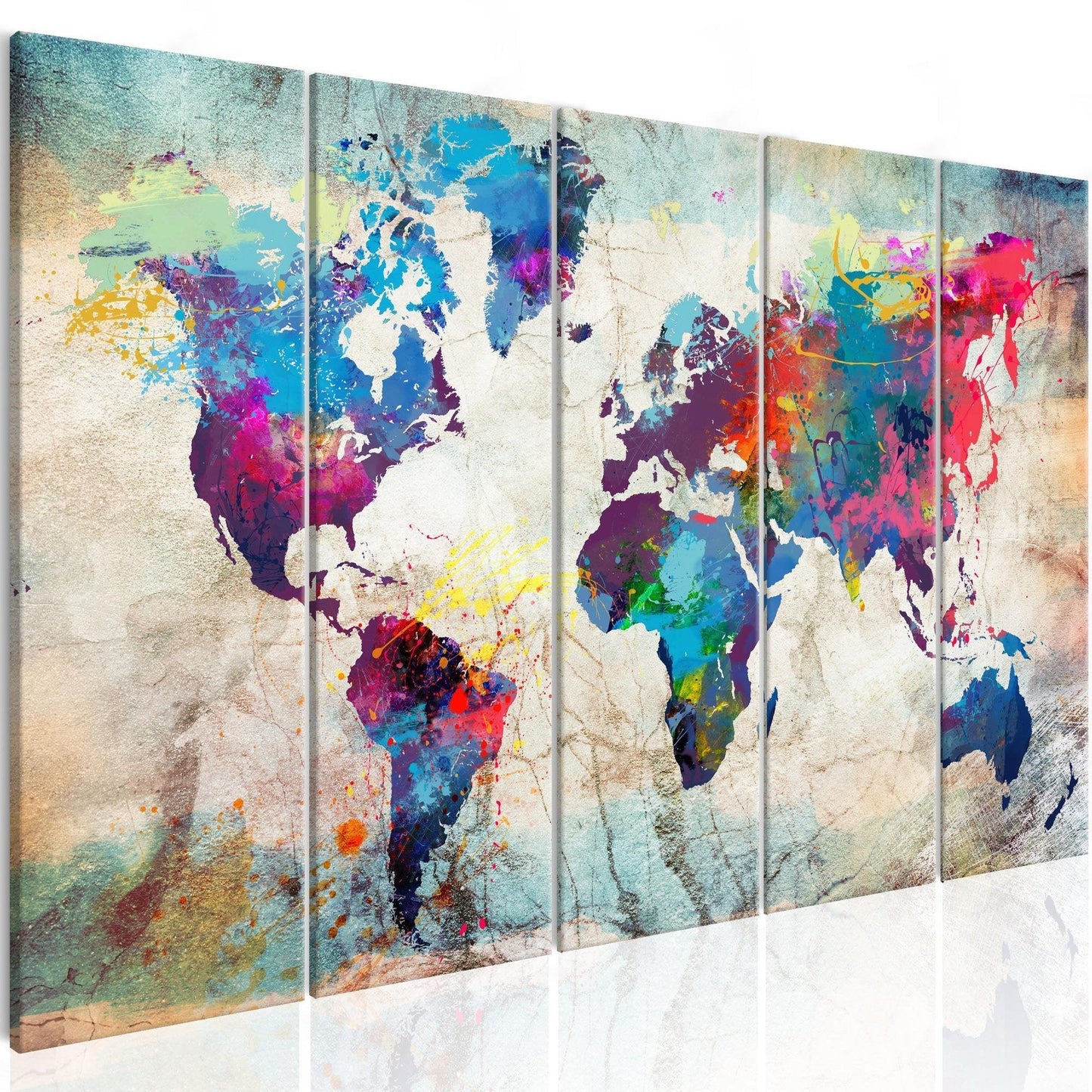 Canvas Print - World Map: Cracked Wall - www.trendingbestsellers.com