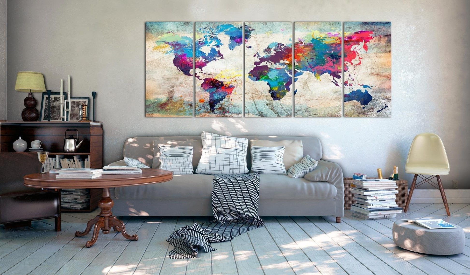 Canvas Print - World Map: Cracked Wall - www.trendingbestsellers.com