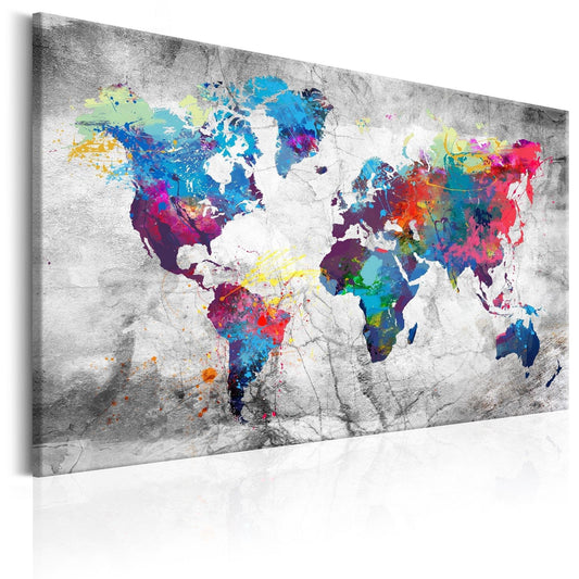 Canvas Print - World Map: Grey Style - www.trendingbestsellers.com
