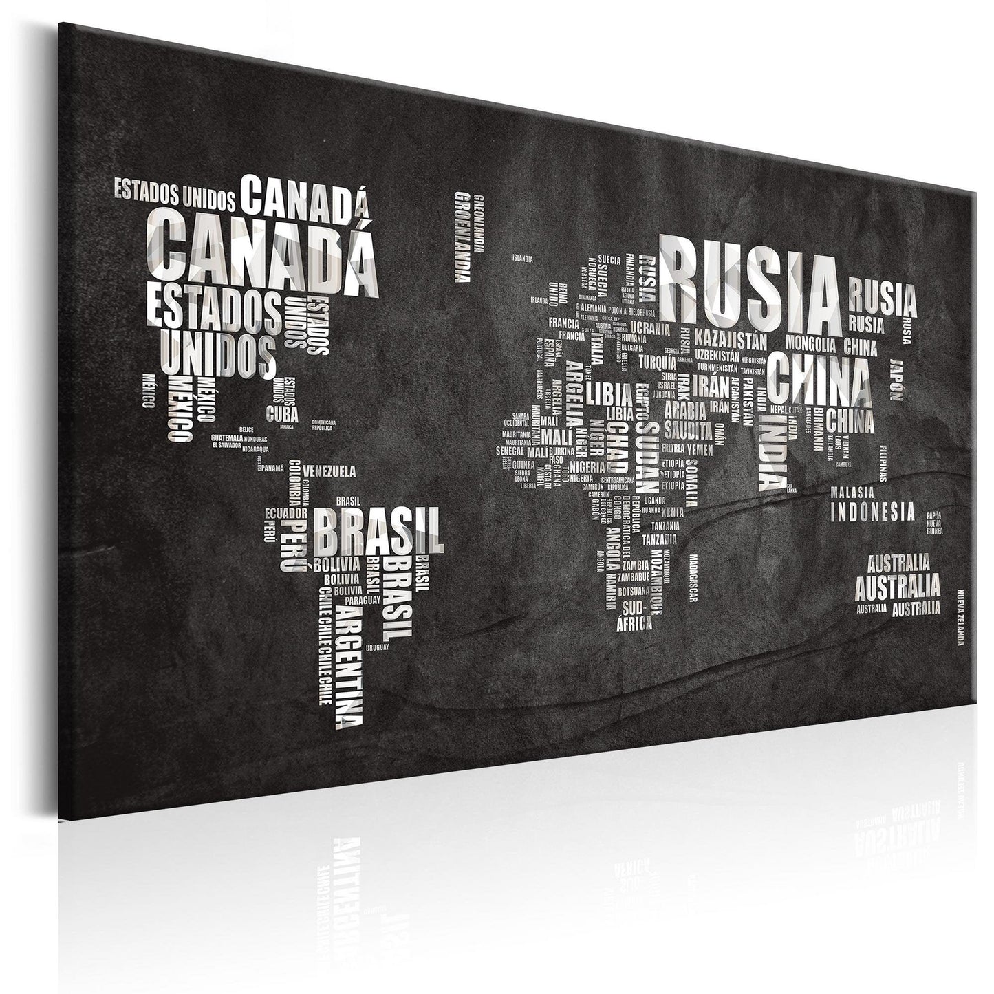 Canvas Print - World Map: Mundo Negro - www.trendingbestsellers.com