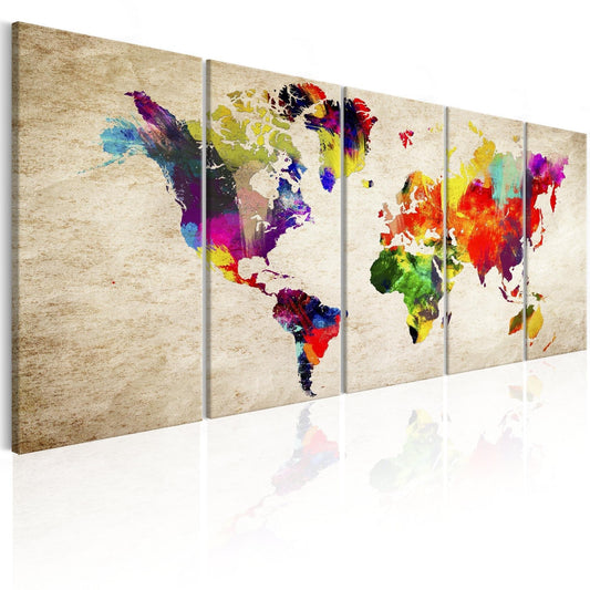 Canvas Print - World Map: Painted World - www.trendingbestsellers.com