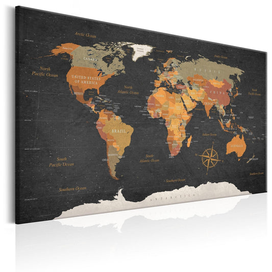 Canvas Print - World Map: Secrets of the Earth - www.trendingbestsellers.com