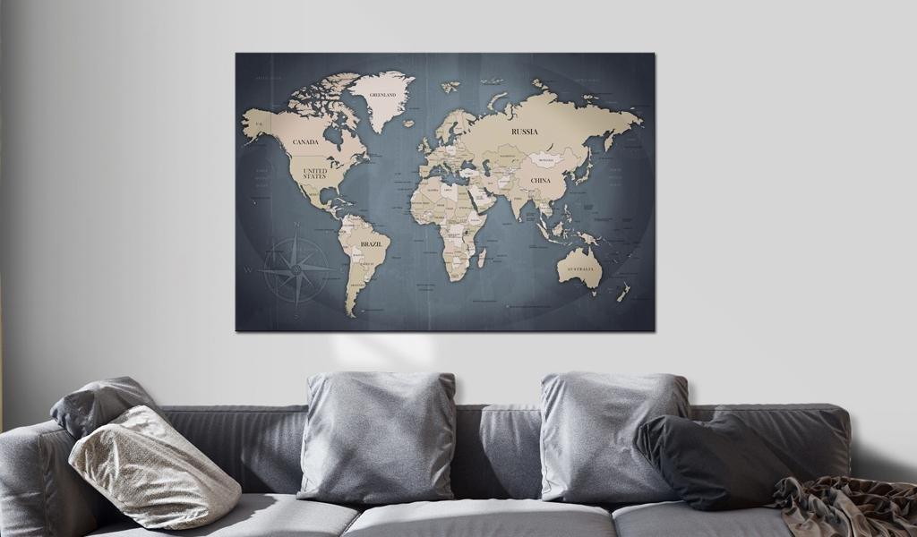 Canvas Print - World Map: Shades of Grey - www.trendingbestsellers.com