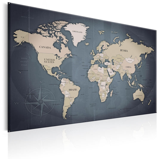 Canvas Print - World Map: Shades of Grey - www.trendingbestsellers.com