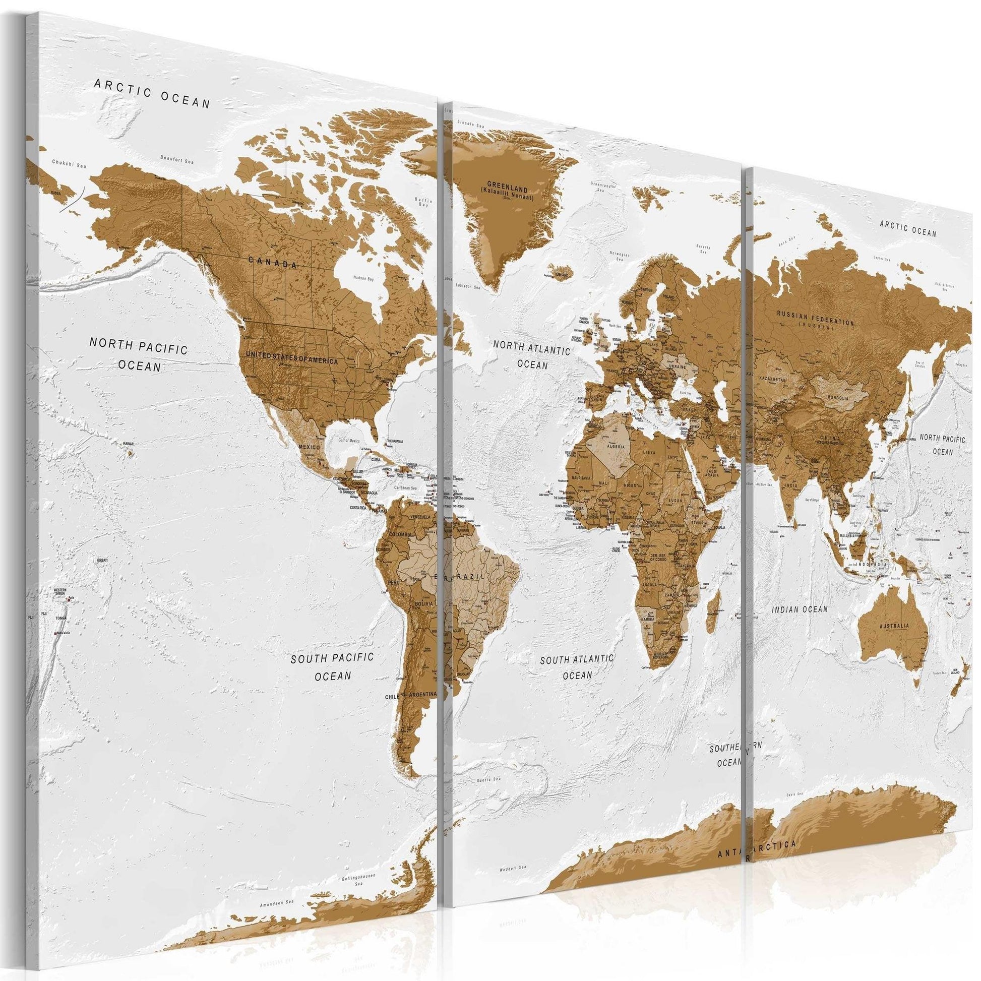 Canvas Print - World Map: White Poetry - www.trendingbestsellers.com