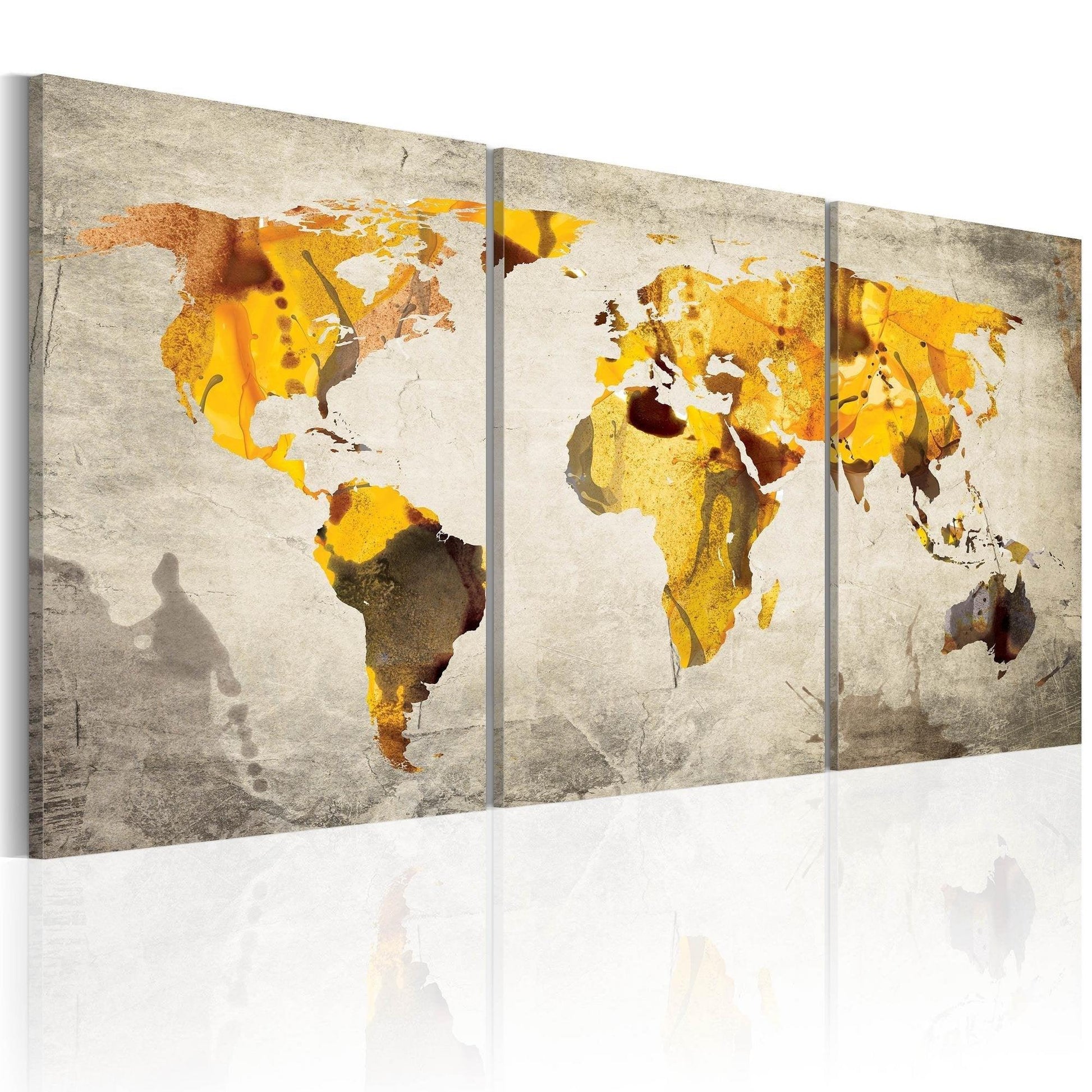 Canvas Print - Yellow continents - www.trendingbestsellers.com