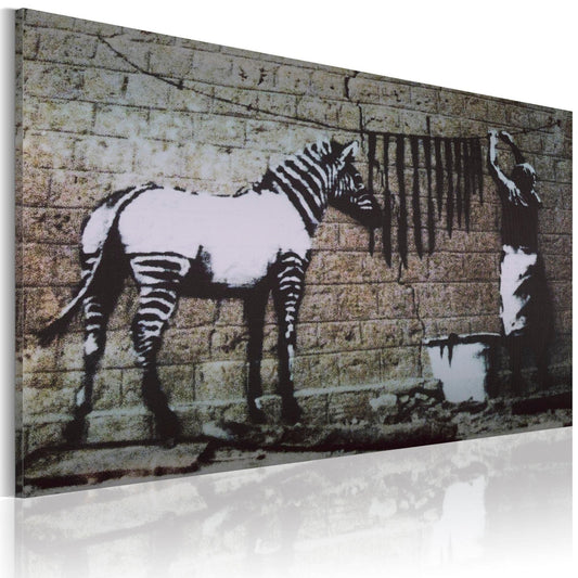 Canvas Print - Zebra washing (Banksy) - www.trendingbestsellers.com