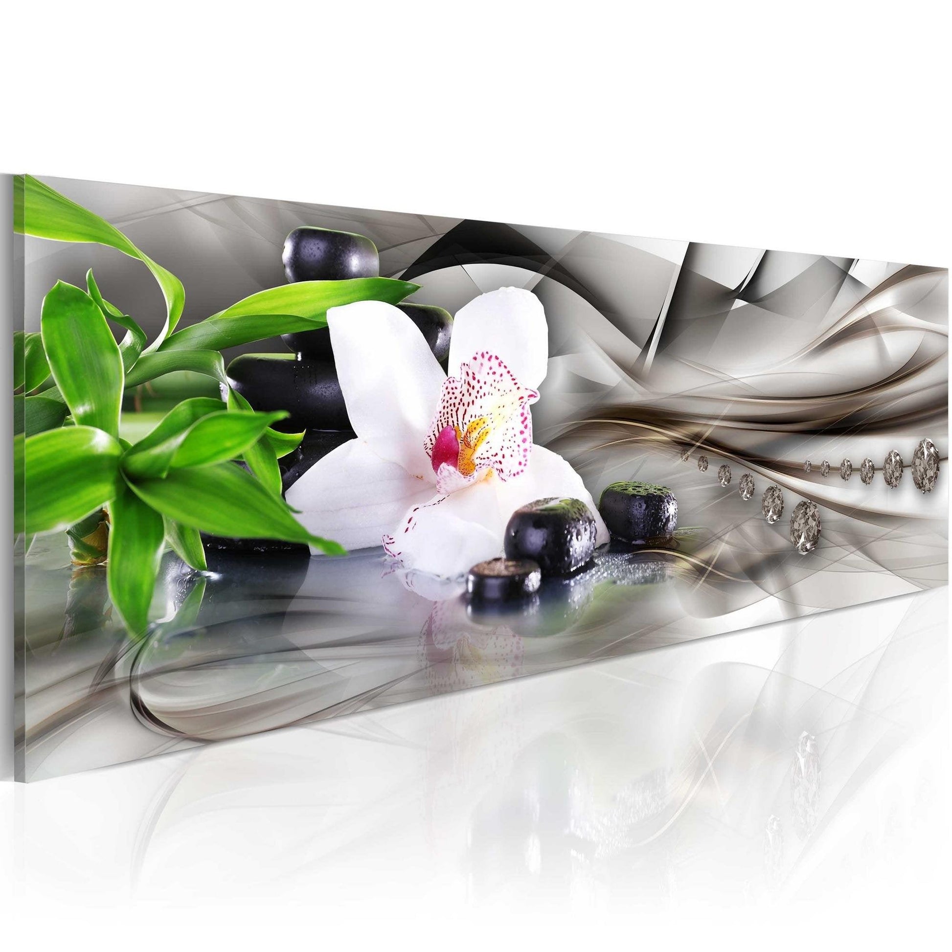 Canvas Print - Zen composition: bamboo, orchid and stones - www.trendingbestsellers.com