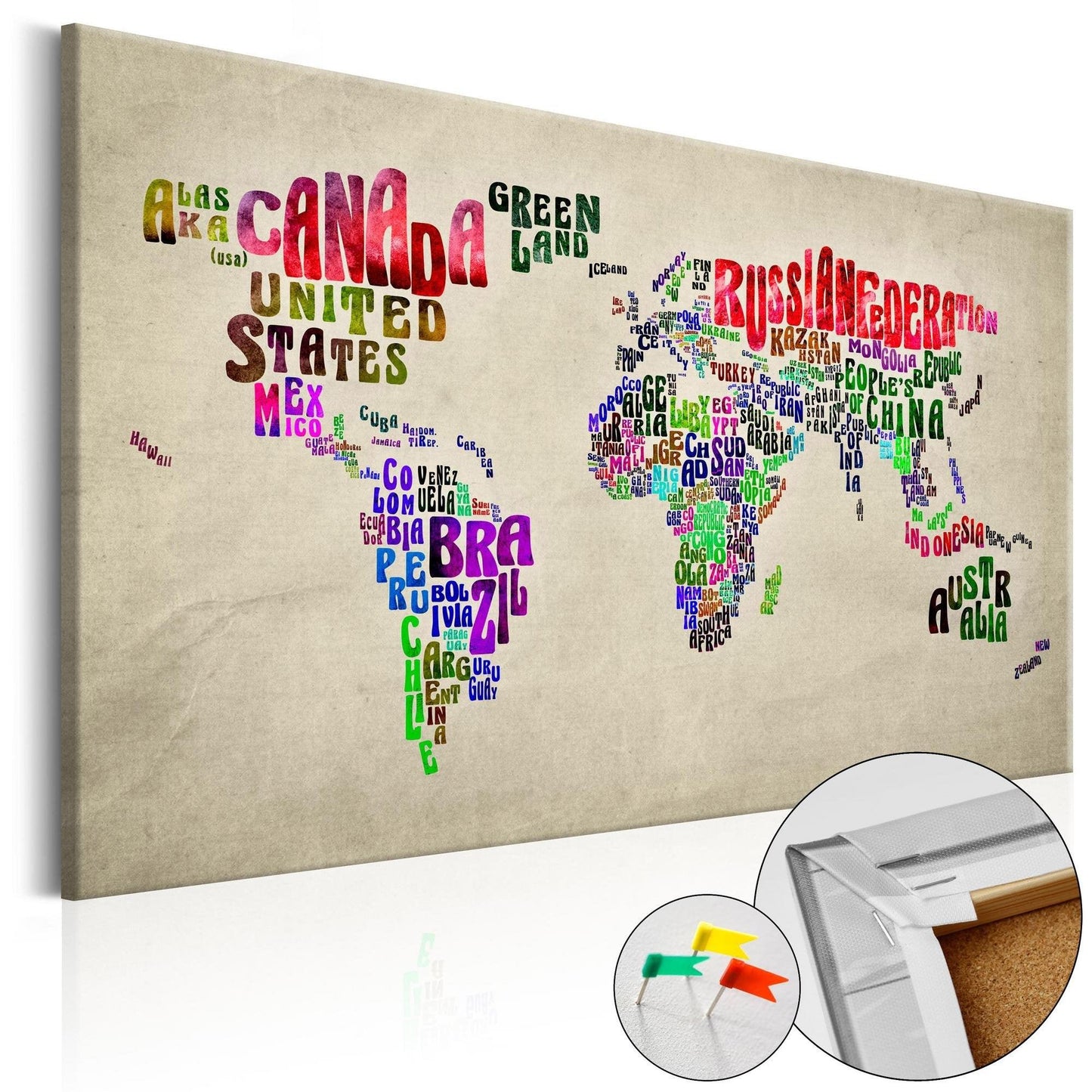Decorative Pinboard - Global Tournée (EN) [Cork Map] - www.trendingbestsellers.com