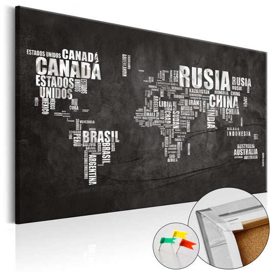 Decorative Pinboard - Spanish Geography [Cork Map - Spanish Text] - www.trendingbestsellers.com