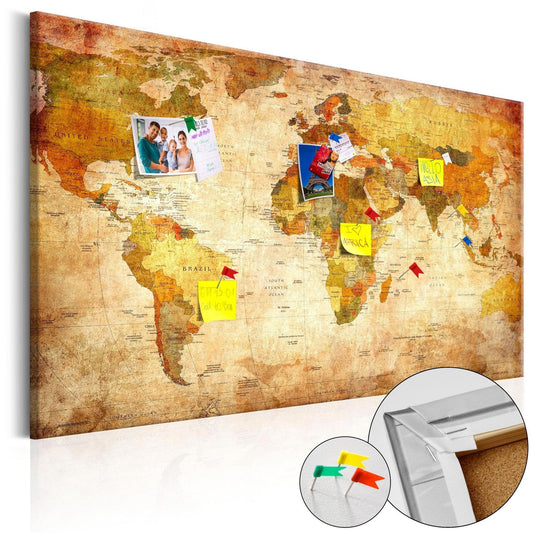 Decorative Pinboard - World Map: Time Travel [Cork Map] - www.trendingbestsellers.com
