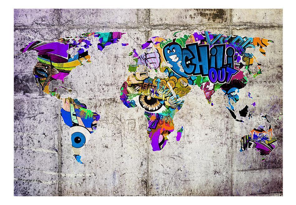 Peel and stick wall mural - Across Colorful World - www.trendingbestsellers.com