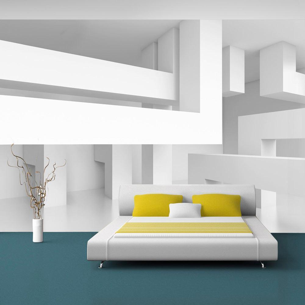 Peel and stick wall mural - Alabaster maze - www.trendingbestsellers.com