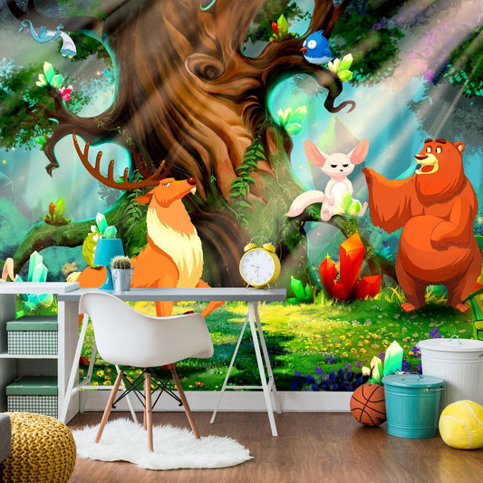 Peel and stick wall mural - Bear and Friends - www.trendingbestsellers.com