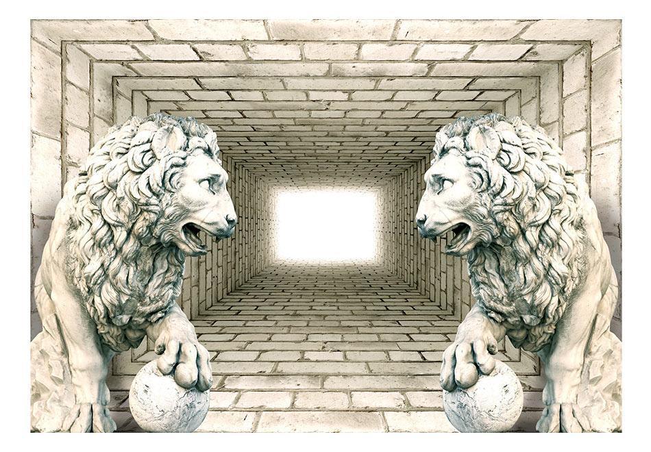 Peel and stick wall mural - Chamber of lions - www.trendingbestsellers.com
