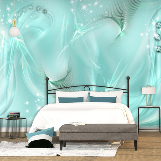 Peel and stick wall mural - Enchanted Turquoise - www.trendingbestsellers.com