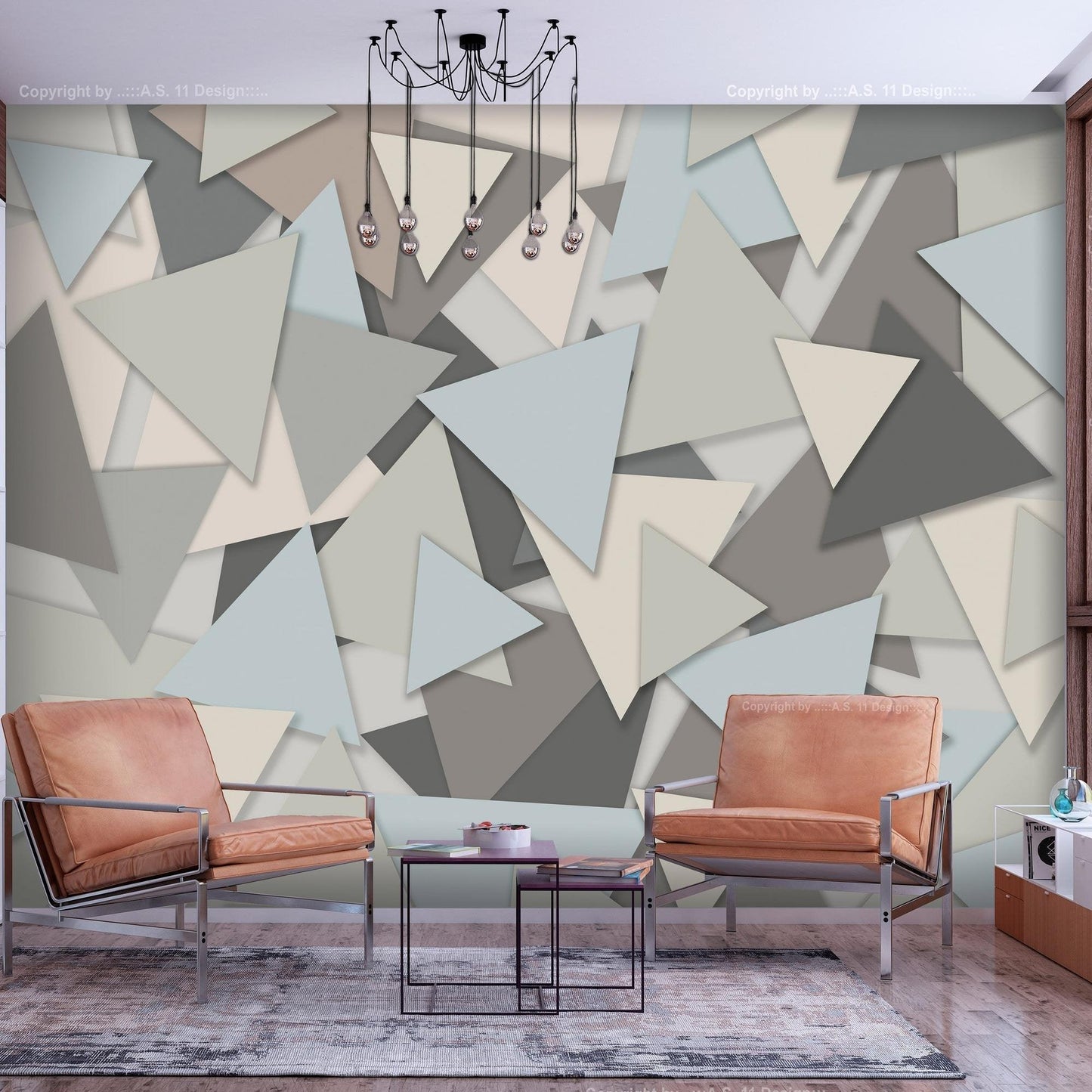 Peel and stick wall mural - Geometric Puzzle - www.trendingbestsellers.com