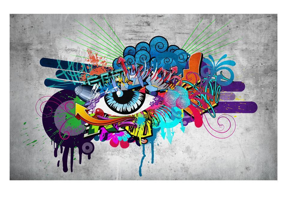 Peel and stick wall mural - Graffiti eye - www.trendingbestsellers.com