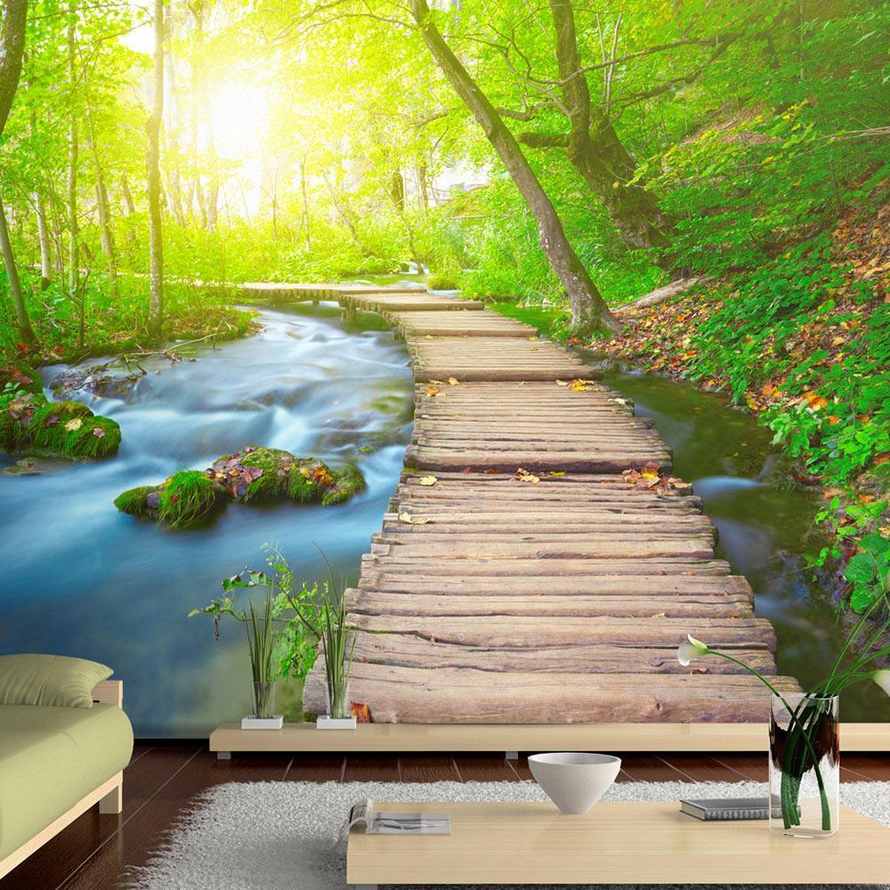 Peel and stick wall mural - Green forest - www.trendingbestsellers.com