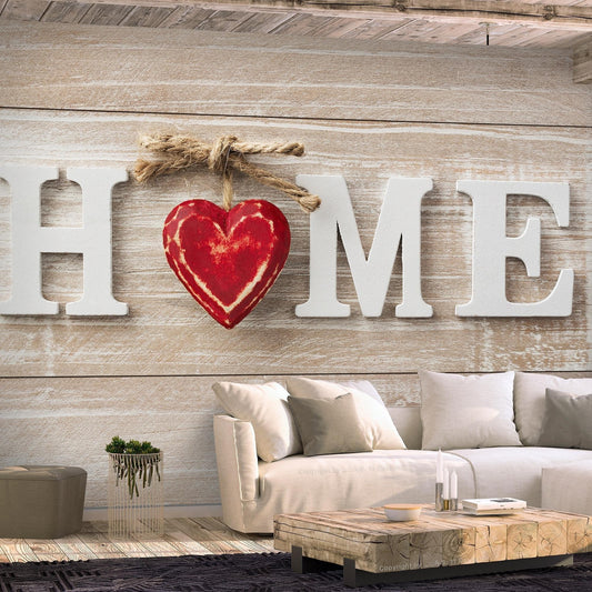Peel and stick wall mural - Home Heart (Red) - www.trendingbestsellers.com