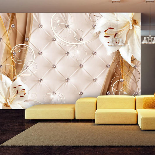 Peel and stick wall mural - Lilies and gold - www.trendingbestsellers.com