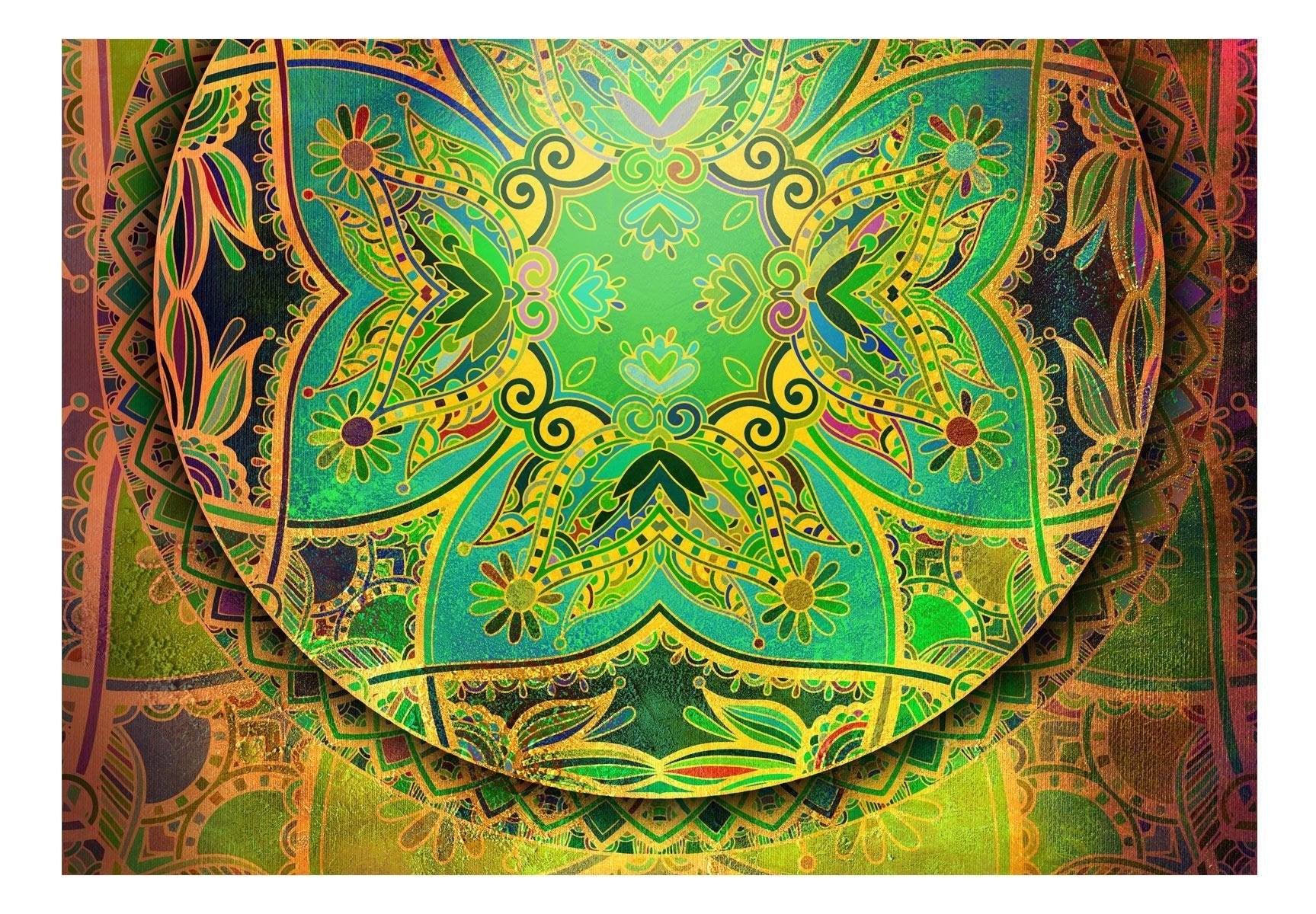 Peel and stick wall mural - Mandala: Emerald Fantasy - www.trendingbestsellers.com