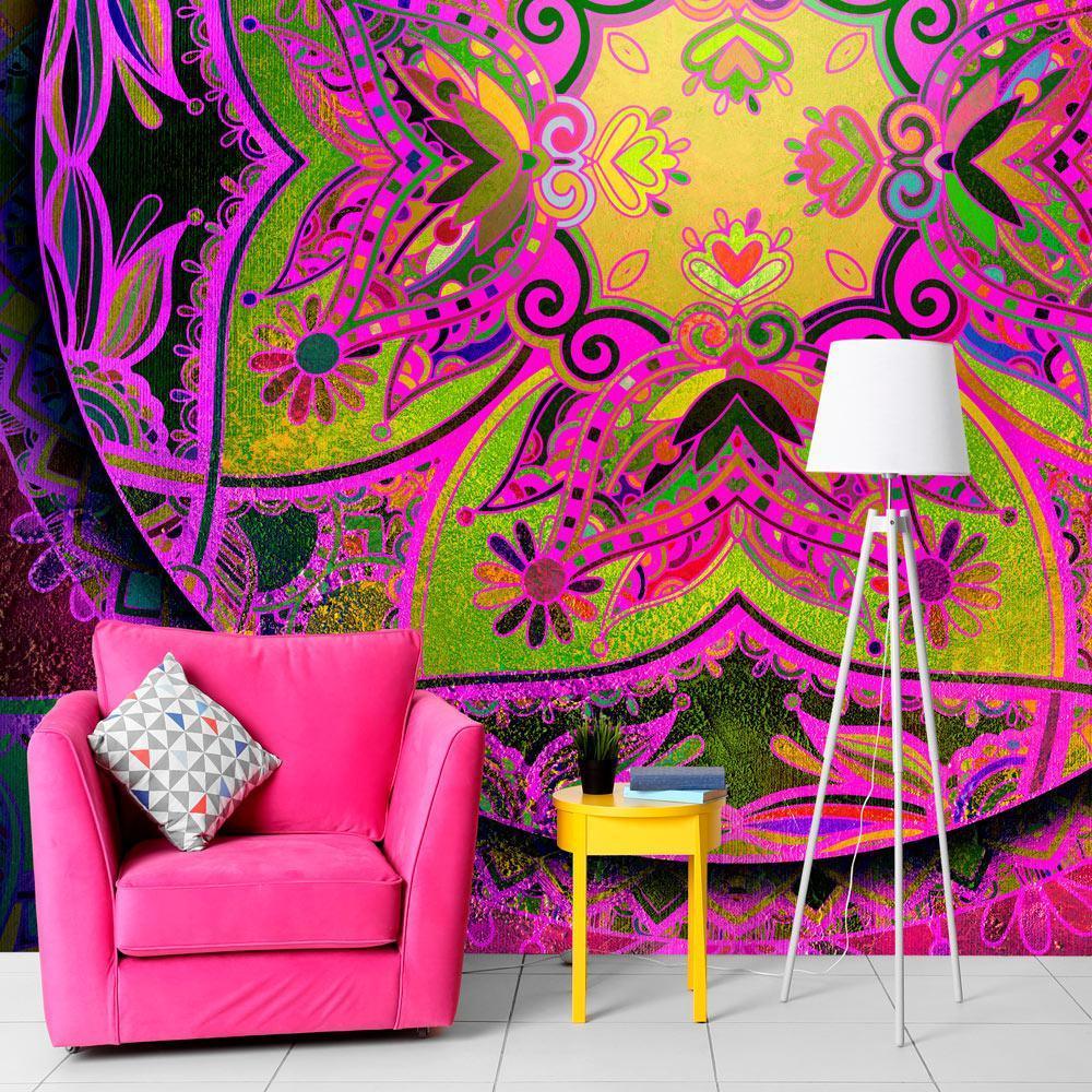 Peel and stick wall mural - Mandala: Pink Expression - www.trendingbestsellers.com