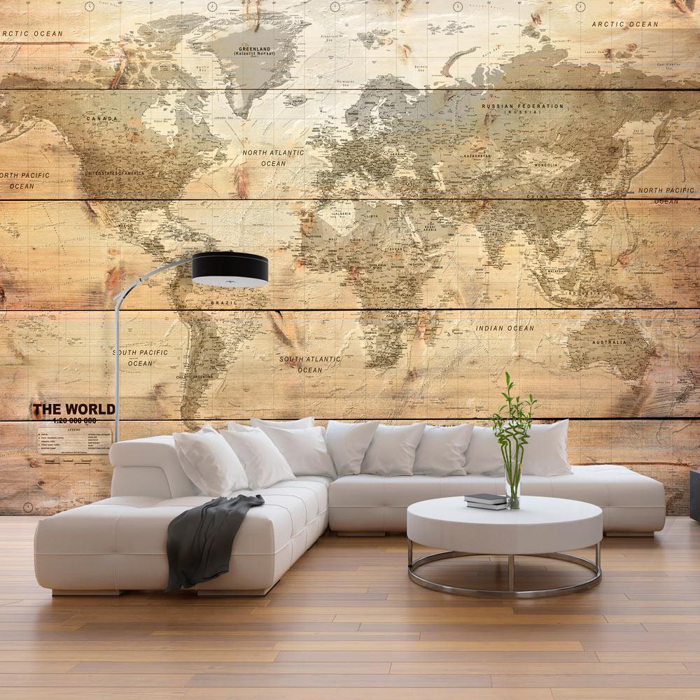 Peel and stick wall mural - Map on Boards - www.trendingbestsellers.com