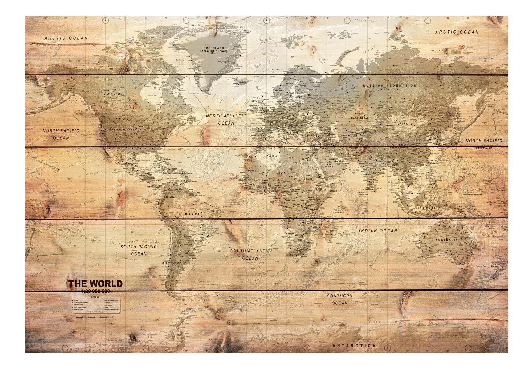 Peel and stick wall mural - Map on Boards - www.trendingbestsellers.com