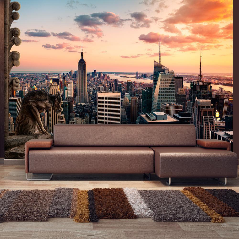 Peel and stick wall mural - New York: The skyscrapers and sunset - www.trendingbestsellers.com