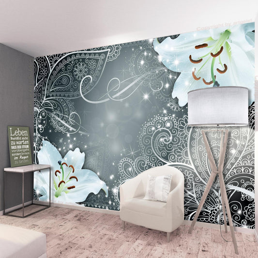 Peel and stick wall mural - Oriental Wings (Grey) - www.trendingbestsellers.com