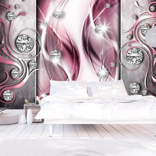 Peel and stick wall mural - Pink and Diamonds - www.trendingbestsellers.com