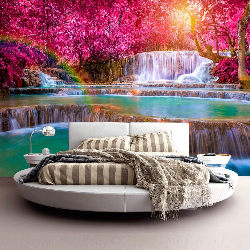 Peel and stick wall mural - Pink Cascades - www.trendingbestsellers.com