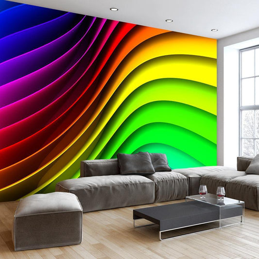 Peel and stick wall mural - Rainbow Waves - www.trendingbestsellers.com