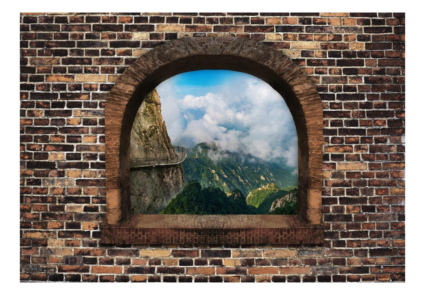 Peel and stick wall mural - Stony Window: Mountains - www.trendingbestsellers.com
