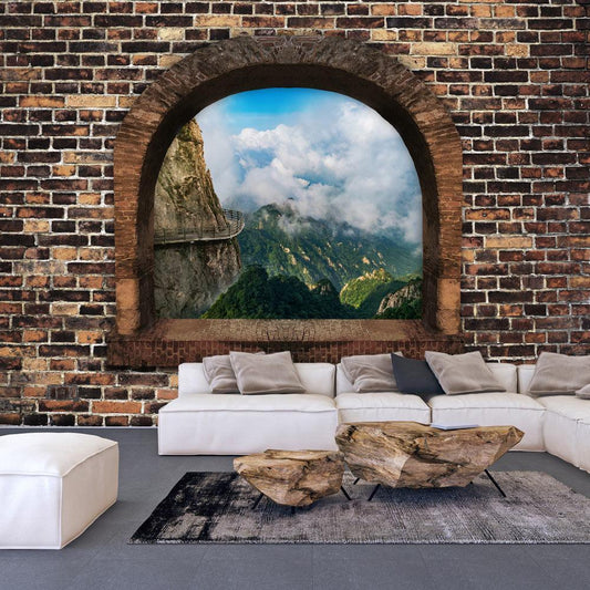 Peel and stick wall mural - Stony Window: Mountains - www.trendingbestsellers.com