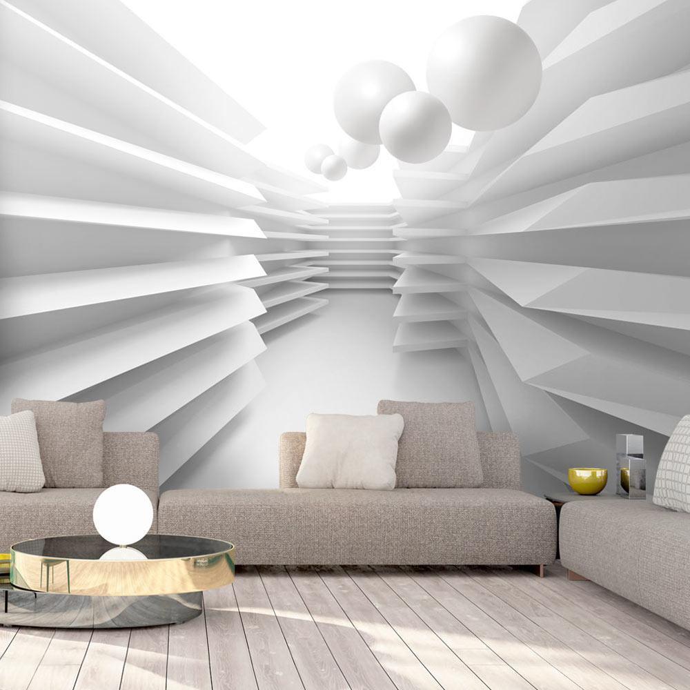 Peel and stick wall mural - White Maze - www.trendingbestsellers.com