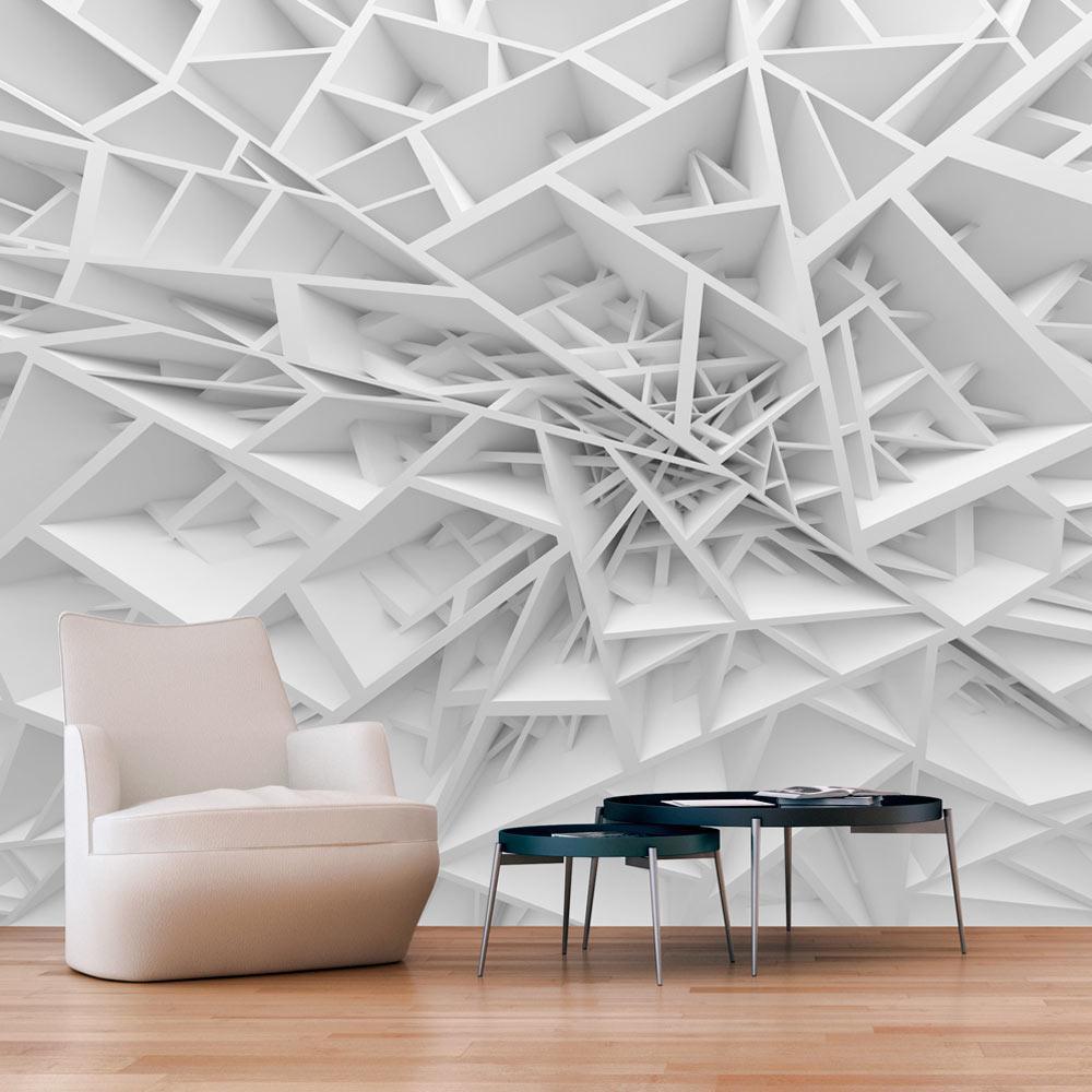 Peel and stick wall mural - White Spider's Web - www.trendingbestsellers.com