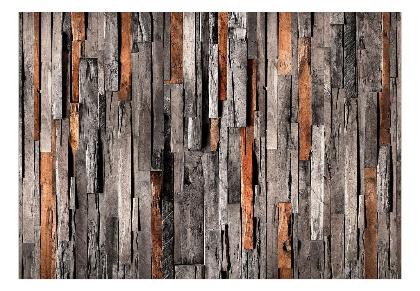 Peel and stick wall mural - Wooden Curtain (Grey and Brown) - www.trendingbestsellers.com